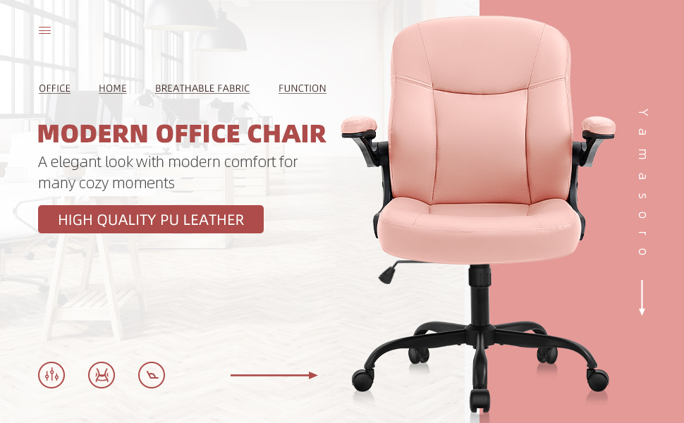 YAMASORO Home Office Chair Mid Back Office Desk Chairs with