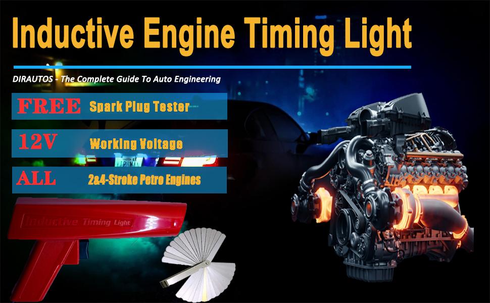 Engine Timing Light with Feeler Gauge 32 Blades,Inductive Timing Light Gun Timing Light Ignition