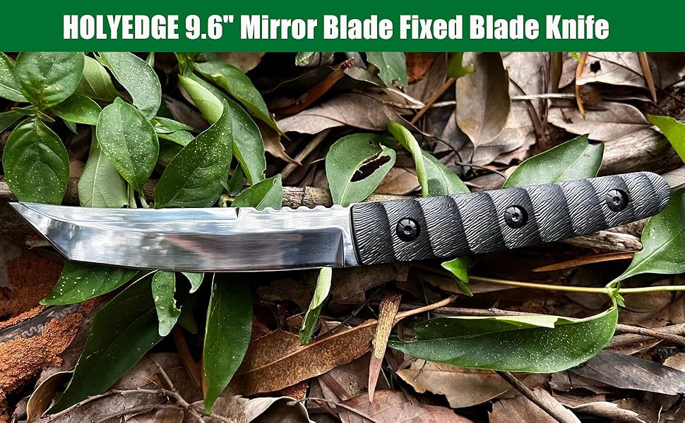 HOLYEDGE 9.6" Tanto Fixed Blade Knife Best Outdoor Camping,Hunting Tactical