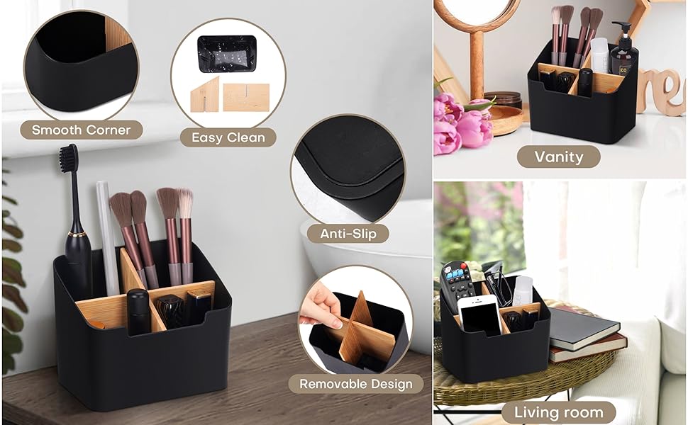 black toothbrush holder