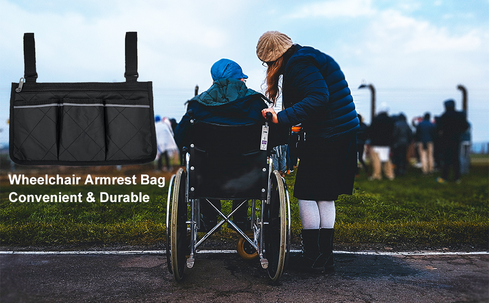 Wheelchair armrest bag