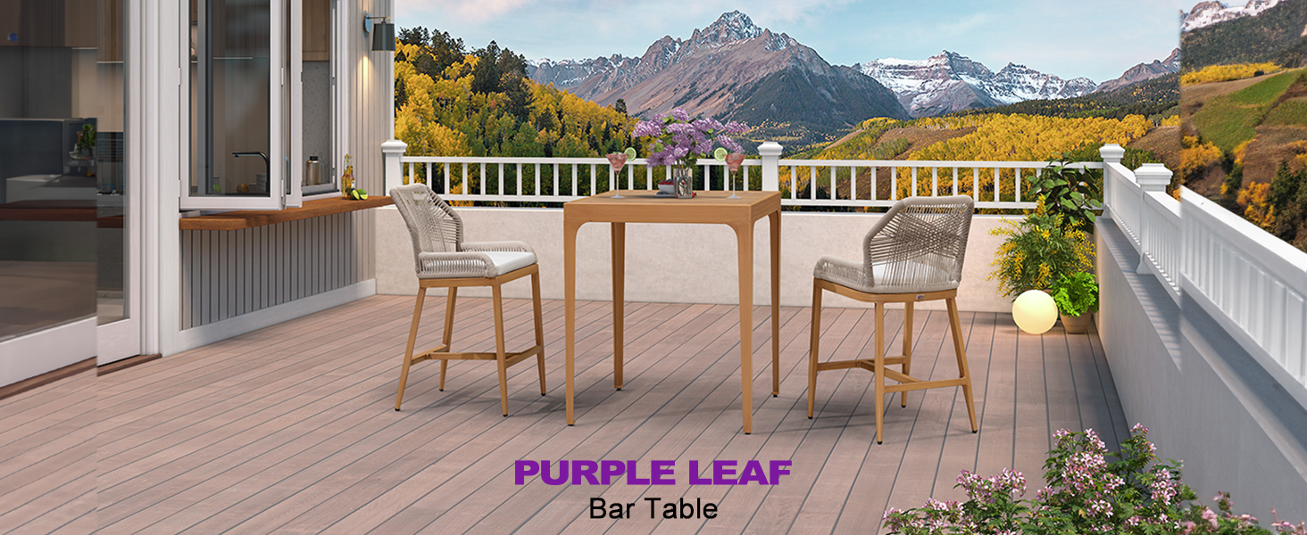 PURPLE LEAF Counter Height Table Patio Square Table Dining