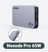 UGREEN Nexode Pro 65W Flat USB C Charger, 3-Port Ultra Slim GaN Compact Fast Charging Wall Charge...