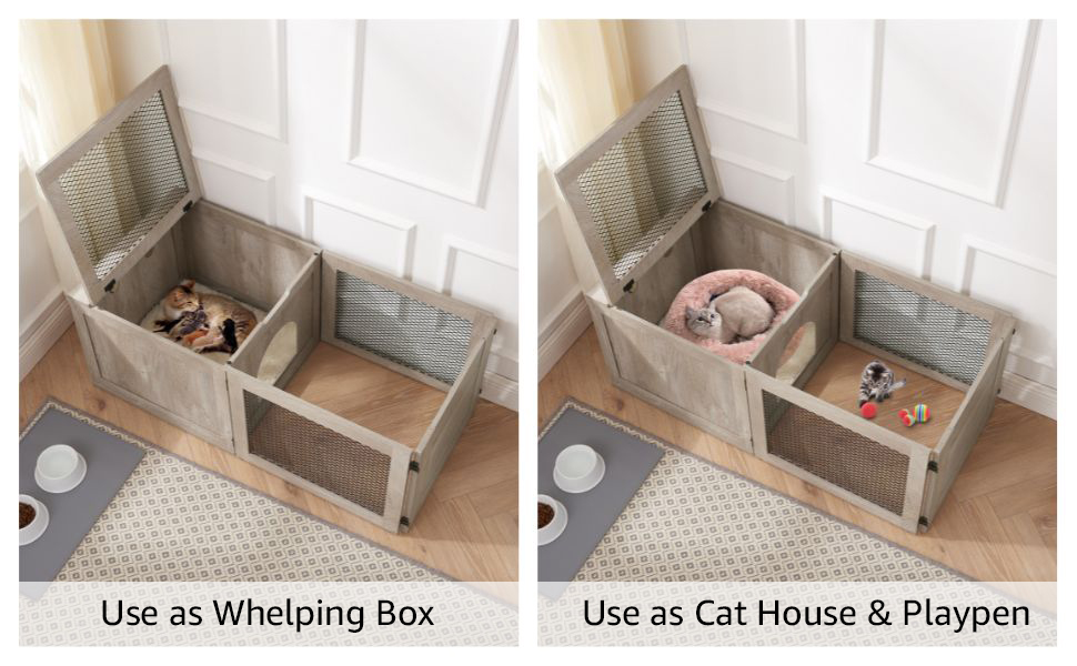 unipaws 3 in 1 Mutil Purpose Cat Birthing Nesting Box, Cat