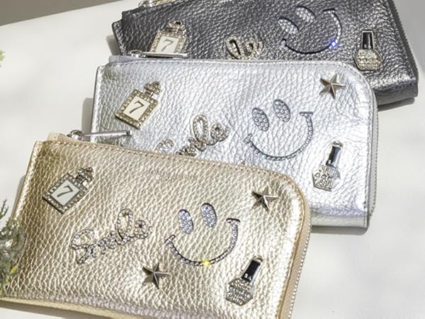 新品未使用　サロンドアルファード　ルクーチェL字ミニ財布　スマイル　ゴールド SALON DE ALFURD TOKYO（サロン・ド・アルファード） 財布 スマイル L