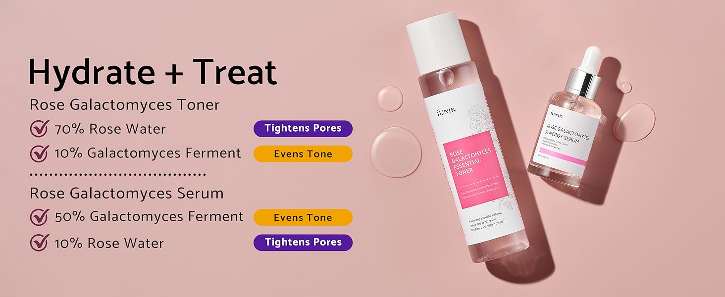 Rose Galactomyces Ferment Korean Skincare Kbeauty Serum Toner Essence Ampoule Facial Booster