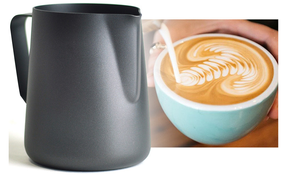 Milk Pitcher 350ml/12oz Milk Frothing Pitcher 304 Stainless Steel Barista Milk Jug Cup Art Pen