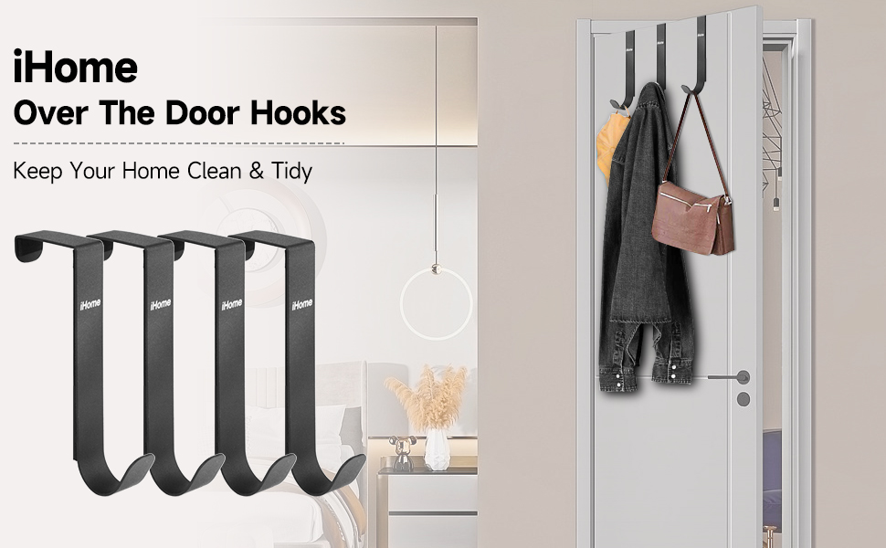iHome Over Door Hook Hangers Heavy Duty Door Hanger Fits