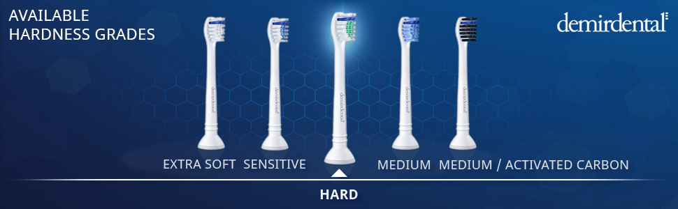 demirdental mini hard brushes compatible with philips sonicare replacement brushes