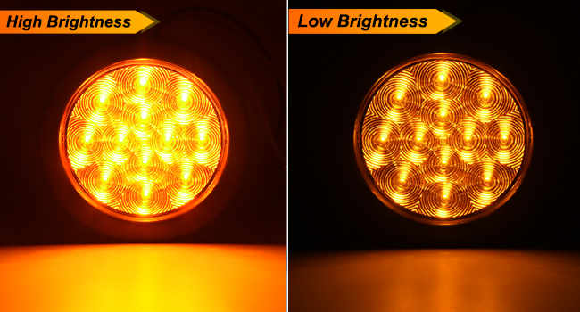 round tail light 4inch 12LED amber trailer truck turn signals light