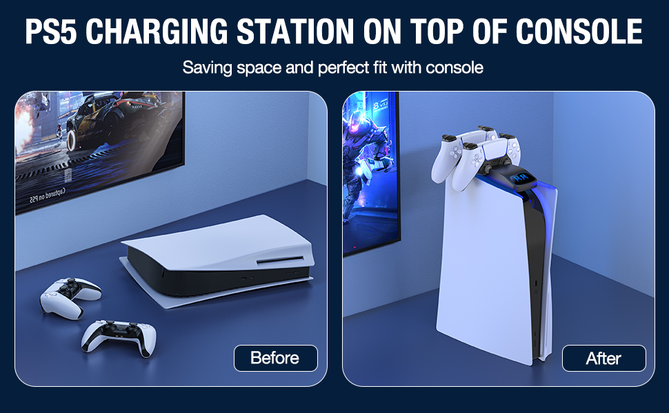 EXTREMECOOL PS5 Controller Charging Station for Dualsense
