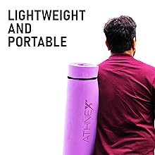 purple yoga mat lightweight and portable easy to carry travel friendly fitness mat