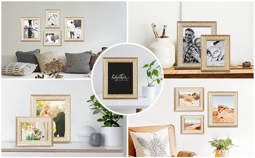 ArtbyHannah 8x10 Inch 2 Pack Ornate Gold Picture Frames