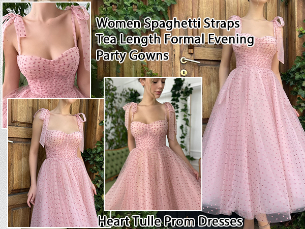 Zepumen Spaghetti Straps Prom Dresses for Women 2025 Tea