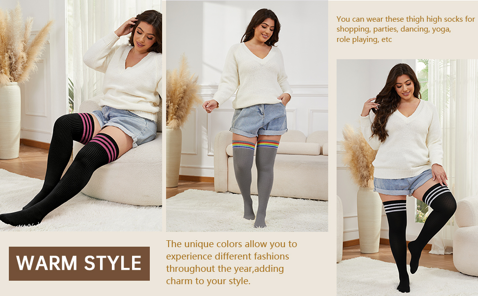 plus size thigh high socks