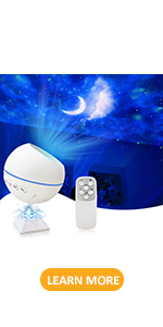 Lampara Nocturna Infantil, 2 en 1, Proyector Estrella/Océano 360°