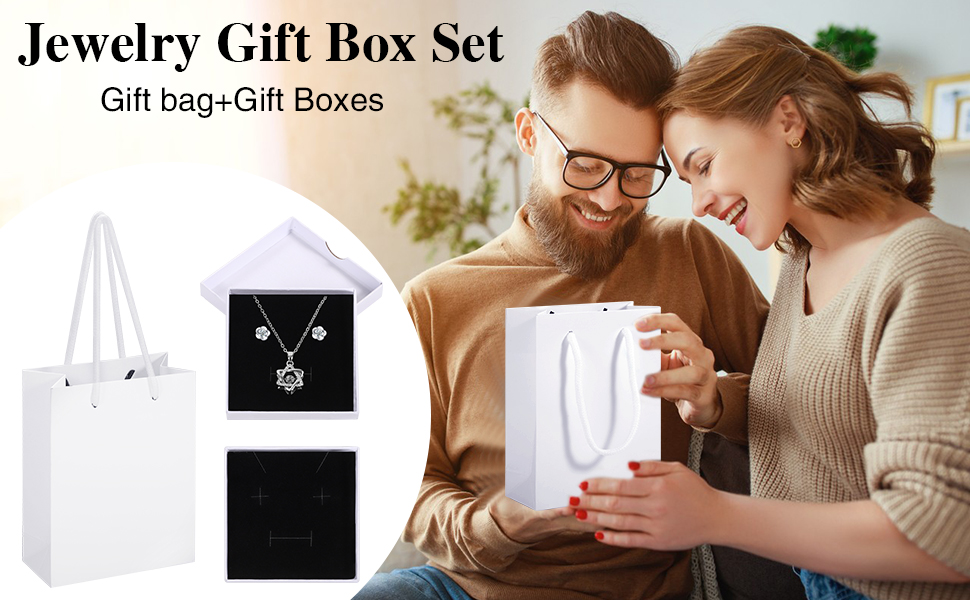 1 Set Small Gift Boxes, 8x8x1.6cm Kraft Jewellery Gift Box with Gift