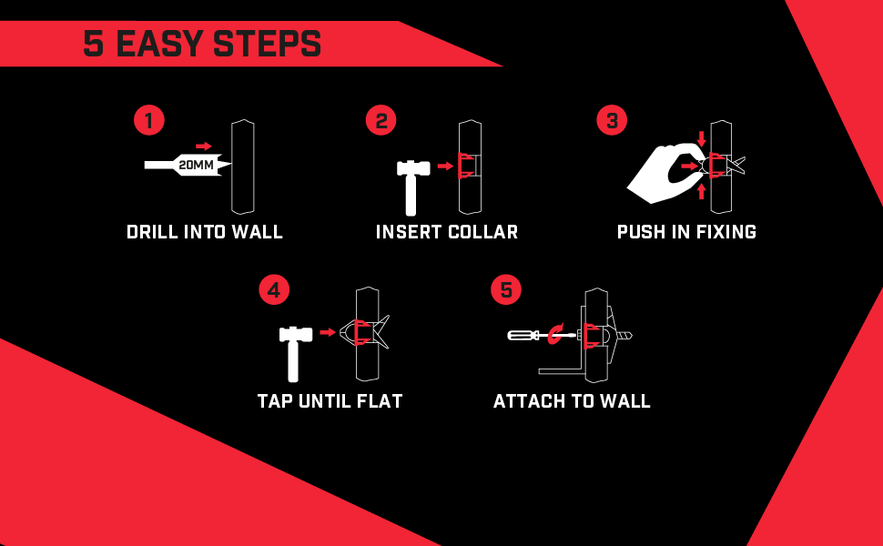 Bullfix Mirror/Picture Hanging Kit Heavy Duty Drywall Anchors for