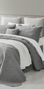 Oversized King Bedspread for Extra Wide Beds, Modern Look, Lightweight & Reversible Microfiber Cover, 100% Pure White 3c1c8d8c B953 44ae 90bc 52d4bd0ea36a. CR0,0,300,600 PT0 SX150 V1