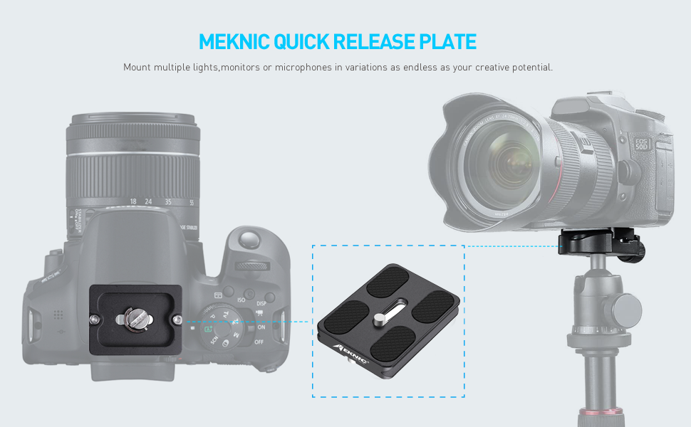 MEKNIC Camera Quick Release Plate PU50 2 Pieces QR Small