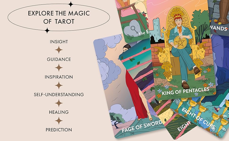 Wyspell Feminine Tarot Card Deck Bordless Tarot Deck