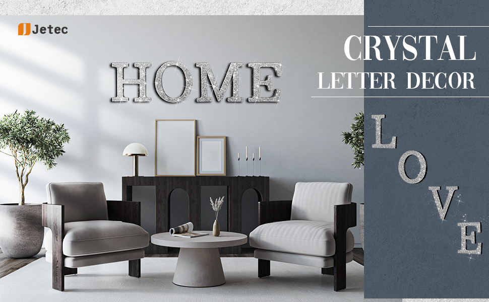 Amazon.com: Jetec 4 Pcs Love Home Sign Large Crystal Diamond