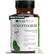 PUREFULLY Benfotiamine Vitamin B1/Thiamine 100mg, 120 Capsules - High Absorption Energy Support -...