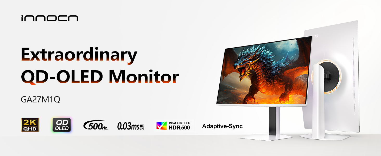 oled monitor gaming 1440p 500hz pc computer console display 240hz 360hz innocn monitor