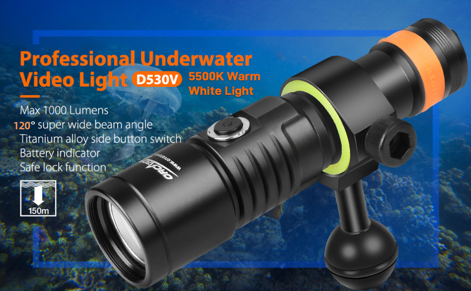 Dive Video Light Underwater 150 Meters Diving