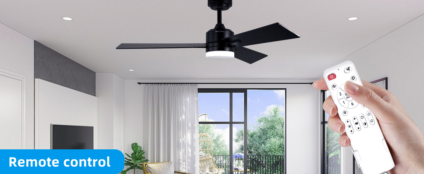 flush mount ceilnig fan with light and remote control for living room