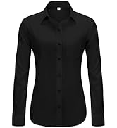 J.VER Womens Wrinkle Free Button Down Dress Shirts Solid Long Sleeve Formal Collared Shirt Casual...