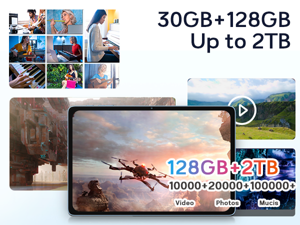 新品　Android15 タブレット 30GB+128GB+2TB 5GWiFi Android 15 Tablet 30GB RAM 128GB ROM 2TB Expand, 10 inch