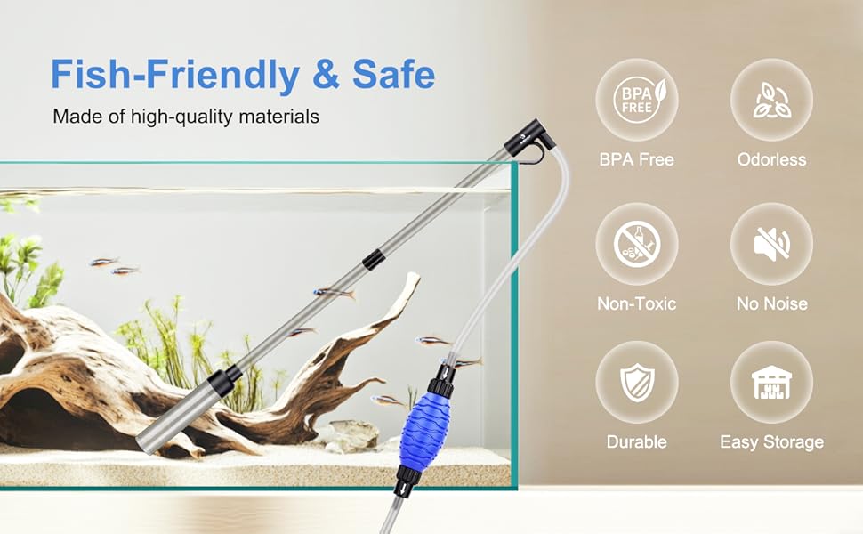 Aquarium Siphon Pump Gravel Cleaner Powerful Fish Tank Vacuum Gravel Cleaning Kit