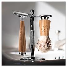 Safety Razor and Brush Stand Kit