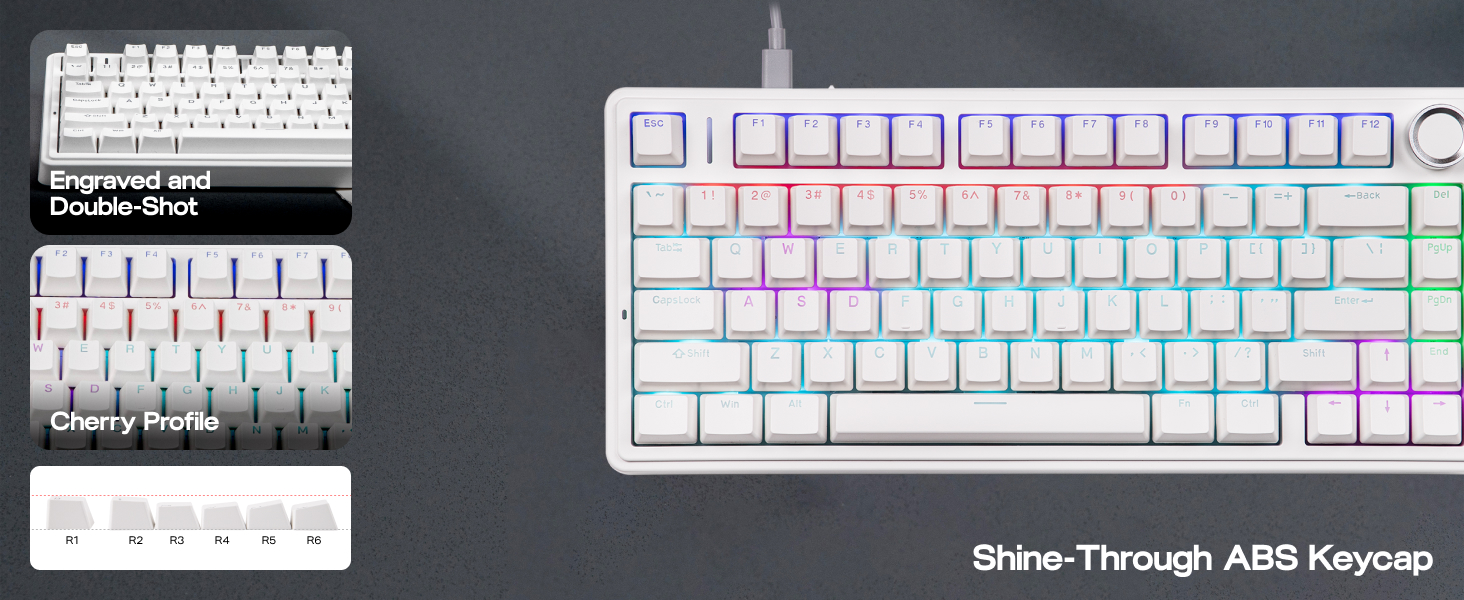 75% Gaming Keyboard with Knob