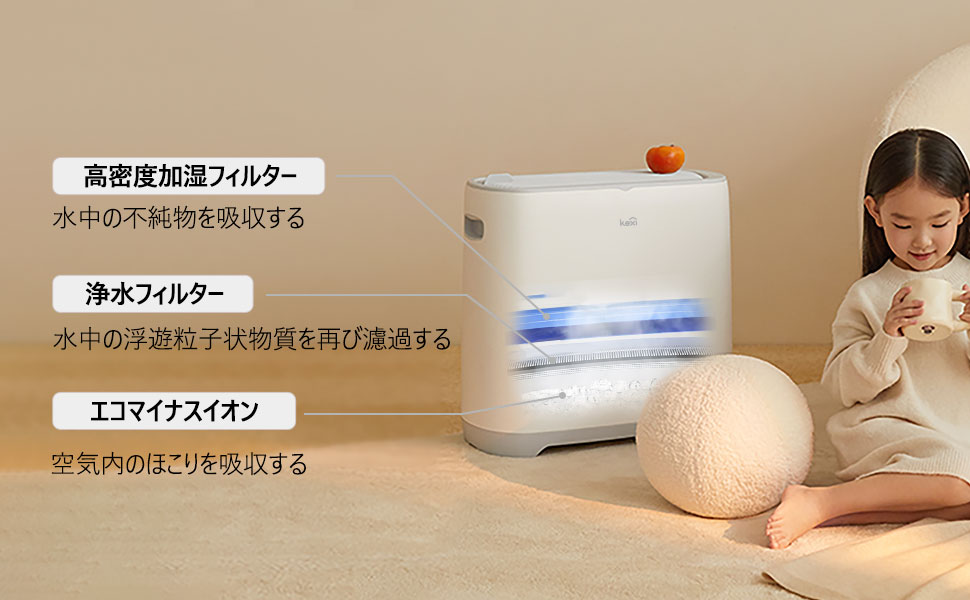 Amazon.co.jp: Kexi 加湿器 気化式 8.5L大容量タンク 加湿量