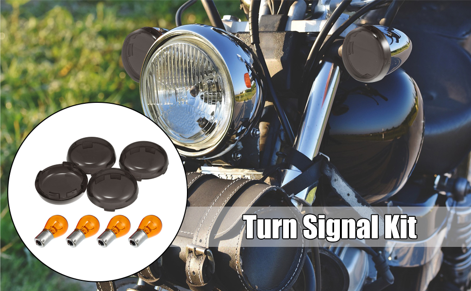 X AUTOHAUX Smoked Black for Harley Turn Signal Lens Lense