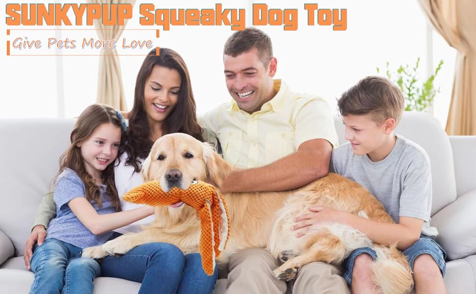 SUNKYPUP Dog Squeaky Toys/Large Dog Toys/Plush Dog Toys/Big Dog Toys/Stuffed Dog