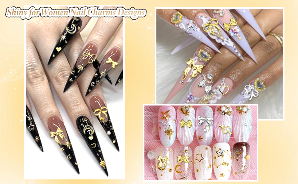3 Boxes Nail Bows and Rhinestones