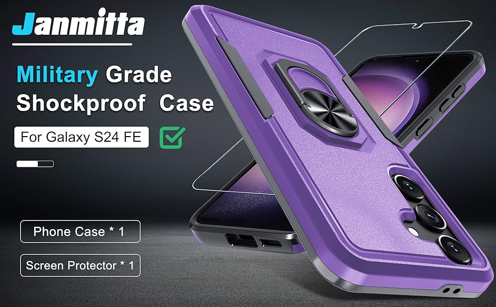 s24 fe case built in ring holder purple
