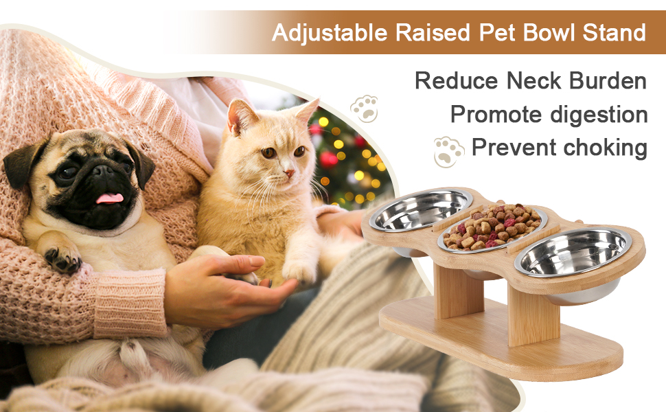 Optyuwah Elevated Cat Bowls Cat Food Bowl, Raised Pet Bowls for Cats