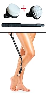 body brush lotion applicator leg shaver back scrubber shower bath