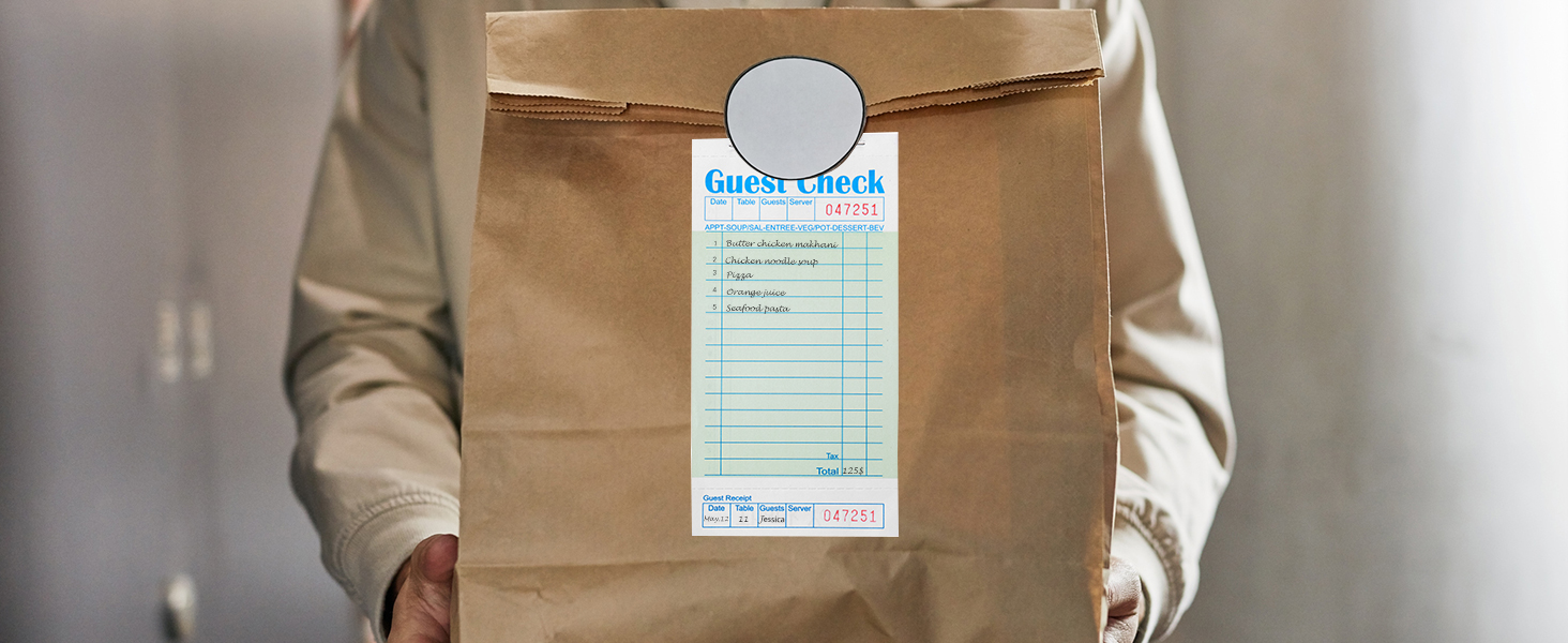 6 Packs Guest Check Books for Servers,Green Guest Check