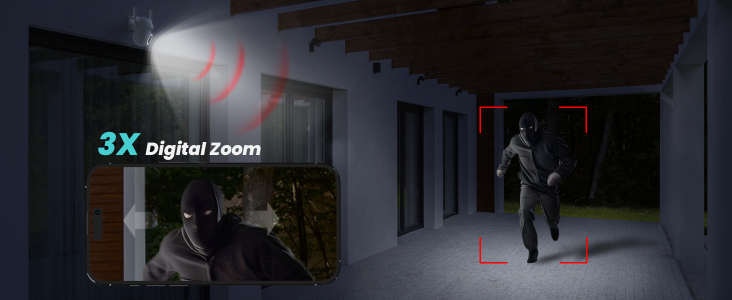 Little elf Outdoor Security Camera, 4MP Camera Surveillance Exterieur