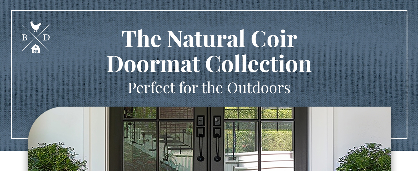 Welcome Doormat Outdoor Entrance Non-Slip Durable Coir Front Door All-Weather Welcome Slip-Proof