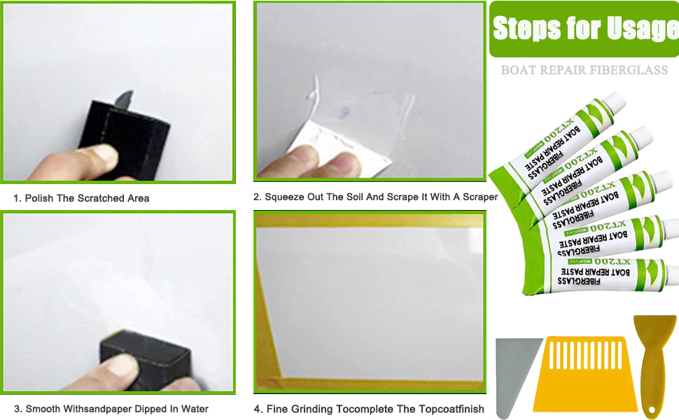 3/6Pcs Gogolonge Fiberglass Boat Repair Paste with Scraper