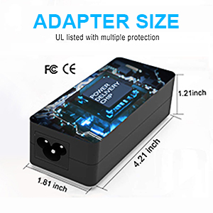 65W Laptop Charger for Lenovo E15 E14 Chromebook 100E 300E S330 C330 C340-11 TYPE-C AC Adapter
