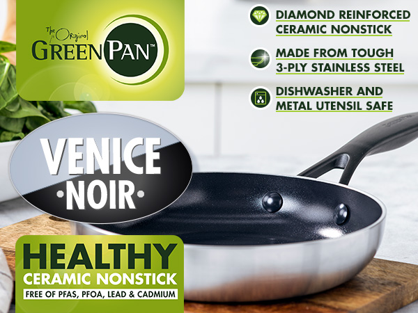 アイケア Pan Amazon.com: GreenPan Venice Pro Noir Tri-Ply Stainless Steel