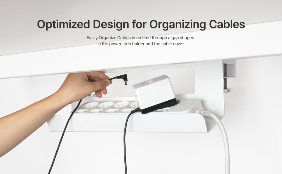 Under Desk Cable Management Tray, Cord Hider, Cord organizer for Desk