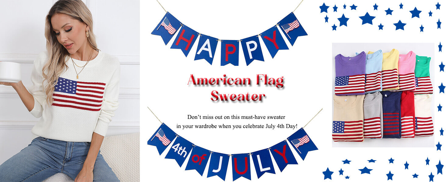 american flag sweater for women